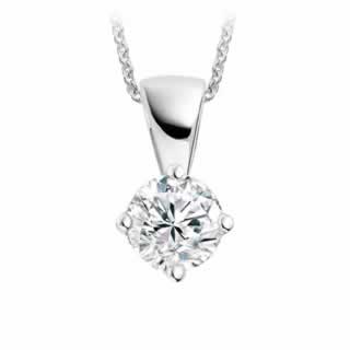 Classic Solitaire Diamond Pendant in 9K White Gold (0.25ct tw.)